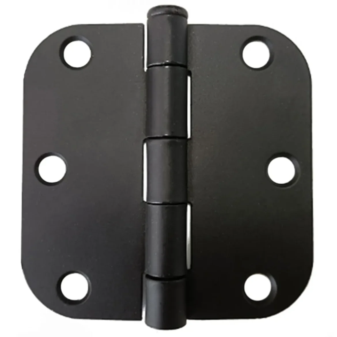 2 pc Door Hinge 3 ½ in x 3 ½ in Round Corner 5/8in Black Steel