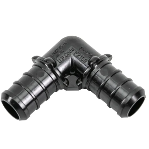 24PK Pex Poly 90° Elbow Barb to Barb 1/2 x 1/2in - Black