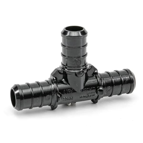 24PK Pex Poly Tee Barb to Barb 3/4 x 3/4 x 3/4in - Black