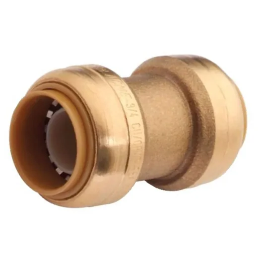 6PK Push-fit Pex Brass Coupling 3/4 x 3/4in Lead-free