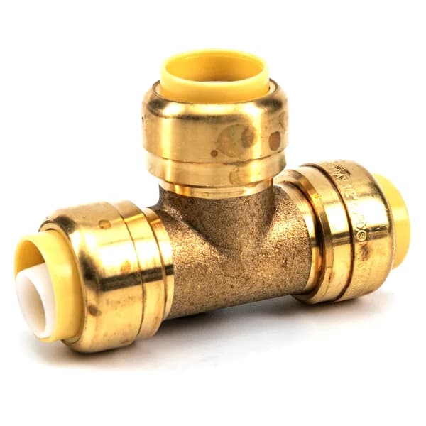6PK Push-fit Pex Brass Tee 3/4 x 3/4 x 3/4in Lead-free