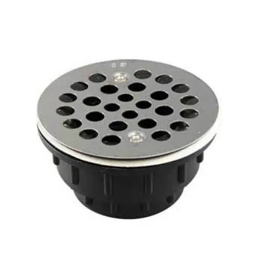 ABS Shower Drain Round EZ Install with S/S Grid - 2in