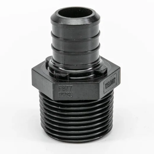 DAP Pex Poly Male Adapter Barb to MPT 1/2 x 3/4in - Black