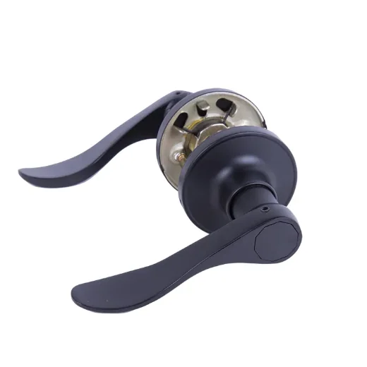 Door Lock Lever Passage Black Curved Handle