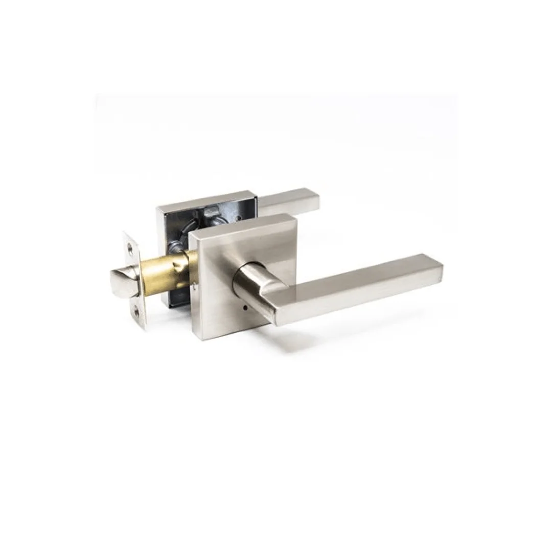 Door Lock Lever Privacy Square - Satin Nickel