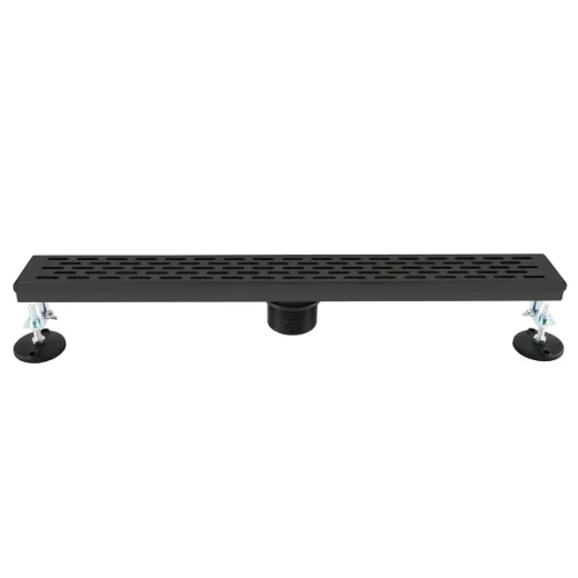 Linear Drain Slot Grille Grid Brick Style 24in - Matte Black