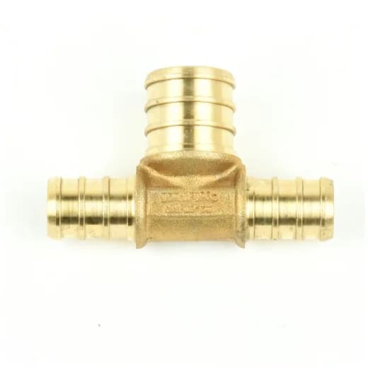 Pex Brass Tee Barb to Barb - 1/2 x 1/2 x 3/4in