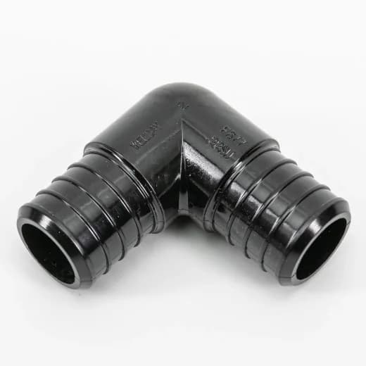 Pex Poly 90° Elbow Barb to Barb 1 x 1in - Black
