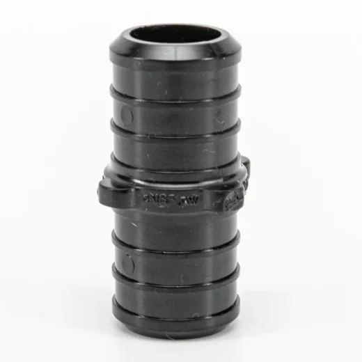 Pex Poly Coupling Barb to Barb 1/2in - Black