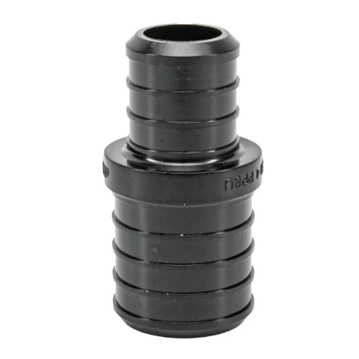 Pex Poly Coupling Barb to Barb 3/4 x 1/2in - Black