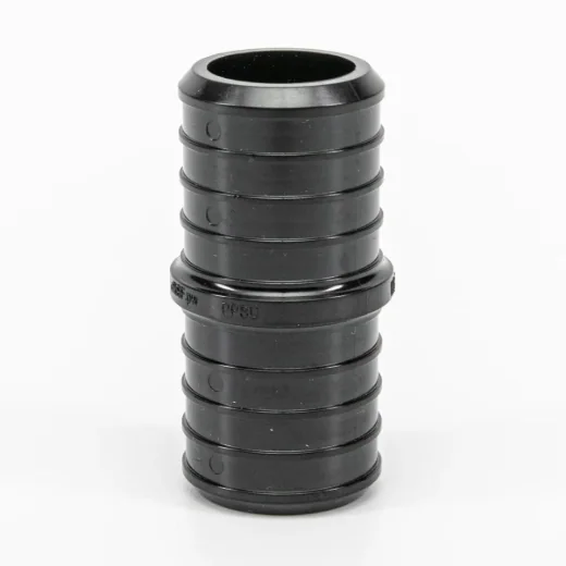 Pex Poly Coupling Barb to Barb 3/4in - Black