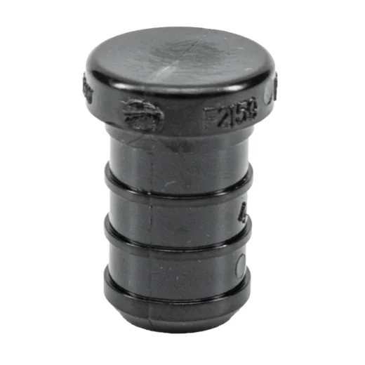 Pex Poly Plugs Barb to Barb 1/2in - Black