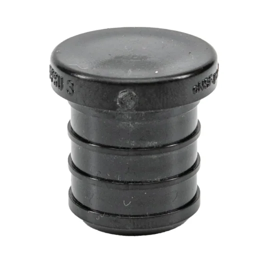 Pex Poly Plugs Barb to Barb 1in - Black