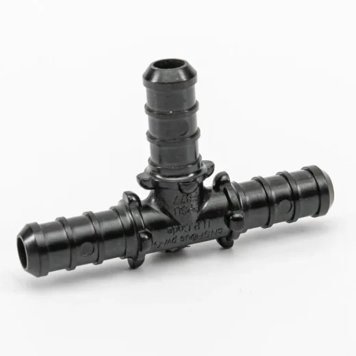 Pex Poly Tee Barb to Barb 1/2 x 1/2 x 1/2in - Black