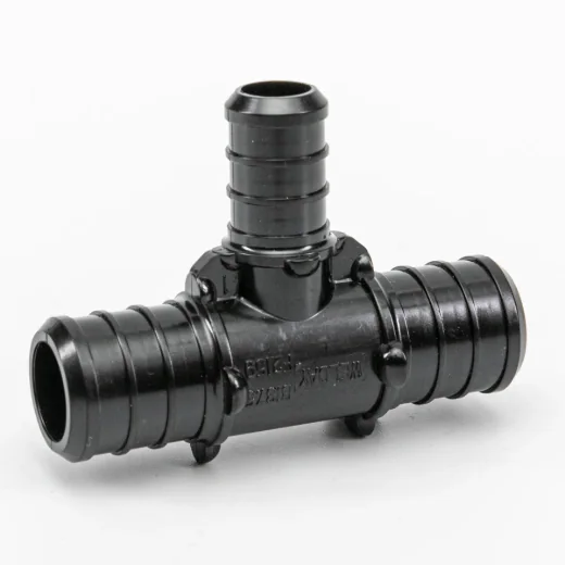 Pex Poly Tee Barb to Barb 1/2 x 1/2 x 3/4in - Black