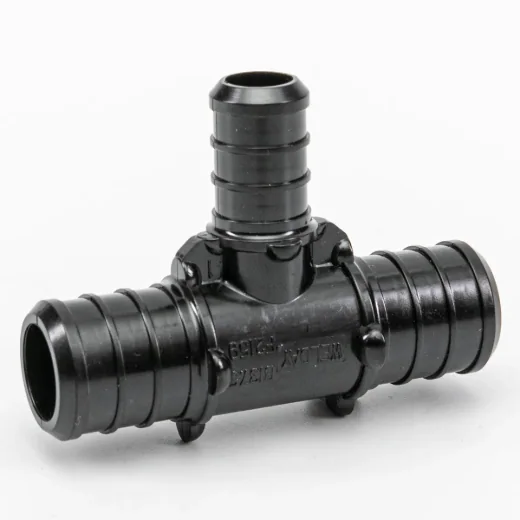 Pex Poly Tee Barb to Barb 1 x 1 x 1/2in - Black