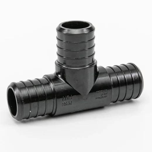 Pex Poly Tee Barb to Barb 1 x 1 x 1in - Black