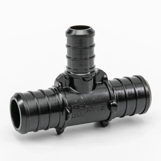 Pex Poly Tee Barb to Barb 3/4 x 1/2 x 1/2in - Black