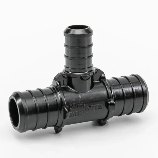Pex Poly Tee Barb to Barb 3/4 x 1/2 x 3/4in - Black