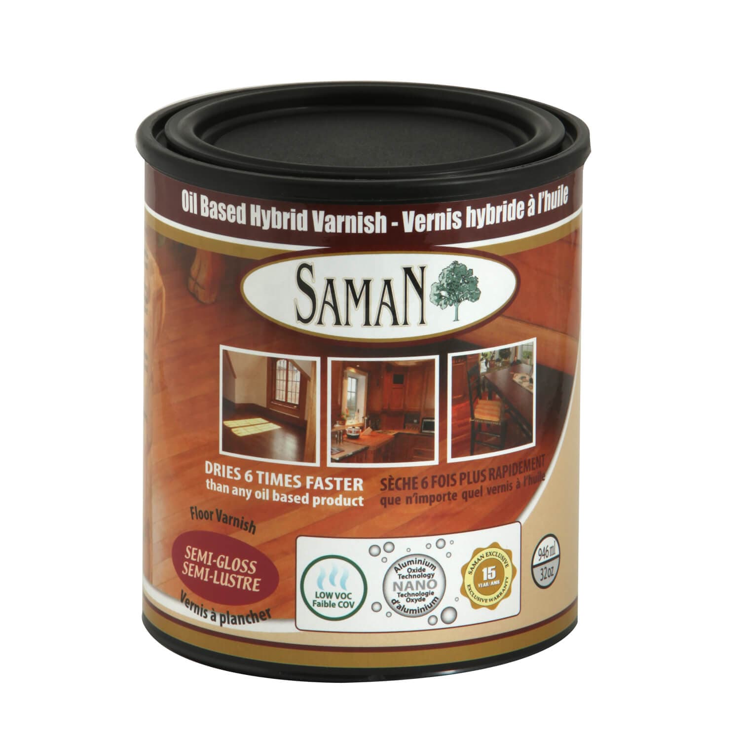 Saman Hybrid Varnish - Semi-gloss Finish 946 mL