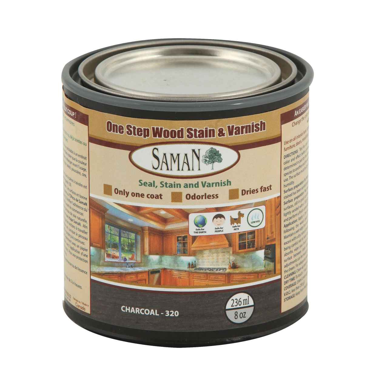 Saman Stain-varnish - Charcoal 236 mL