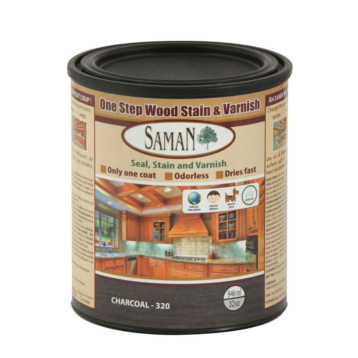 Saman Stain-varnish - Charcoal 946 mL