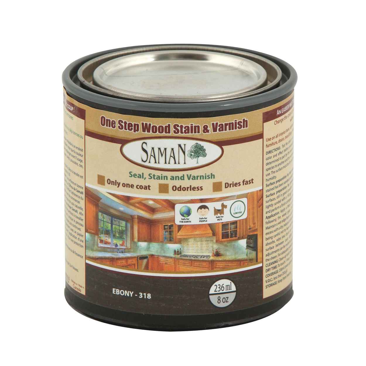 Saman Stain-varnish - Ebony 236 mL
