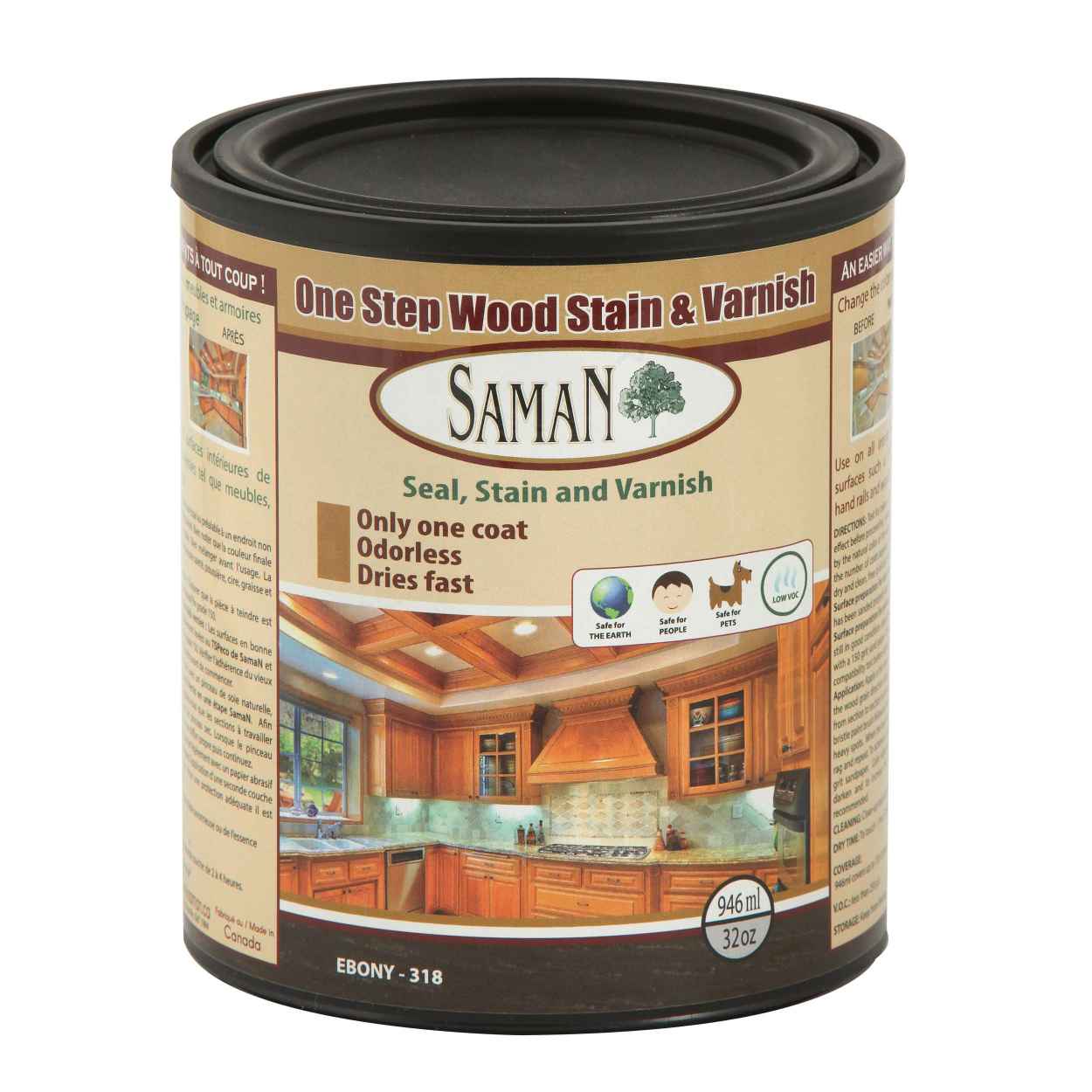 Saman Stain-varnish - Ebony 946 mL
