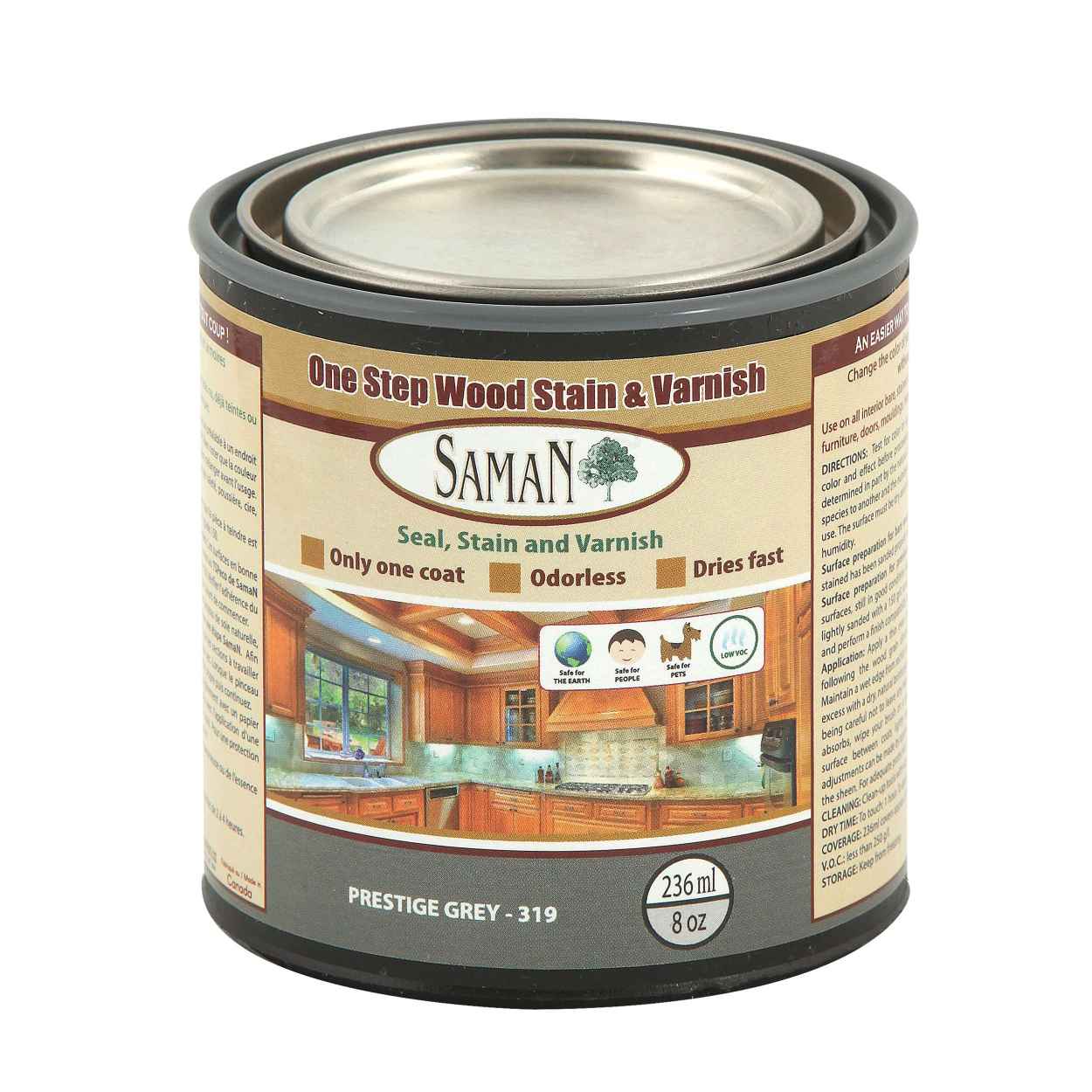 Saman Stain-varnish - Prestige Grey 236 mL