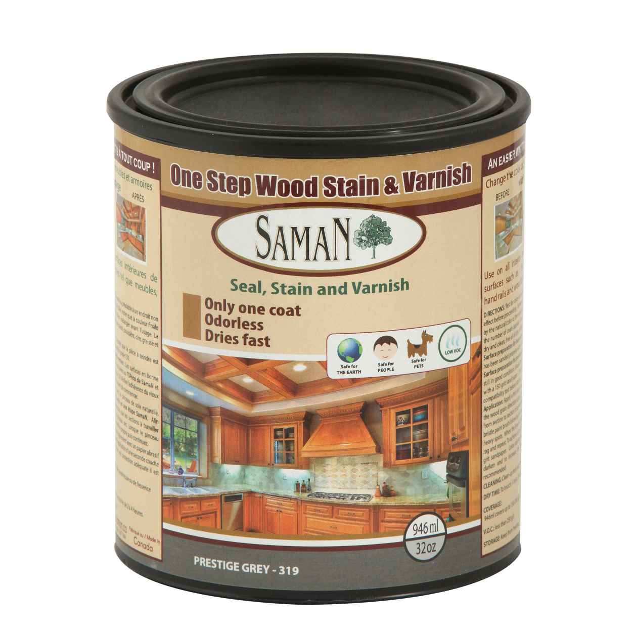 Saman Stain-varnish - Prestige Grey 946 mL