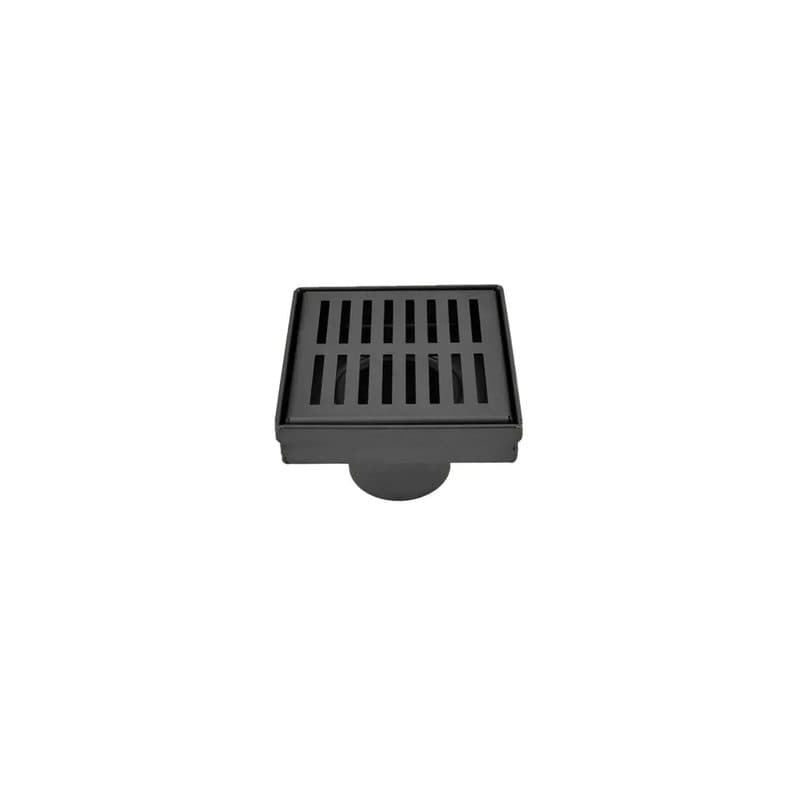 Square Shower Drain Slot Grid 4in x 4in x 2 3/4in - Matte Black