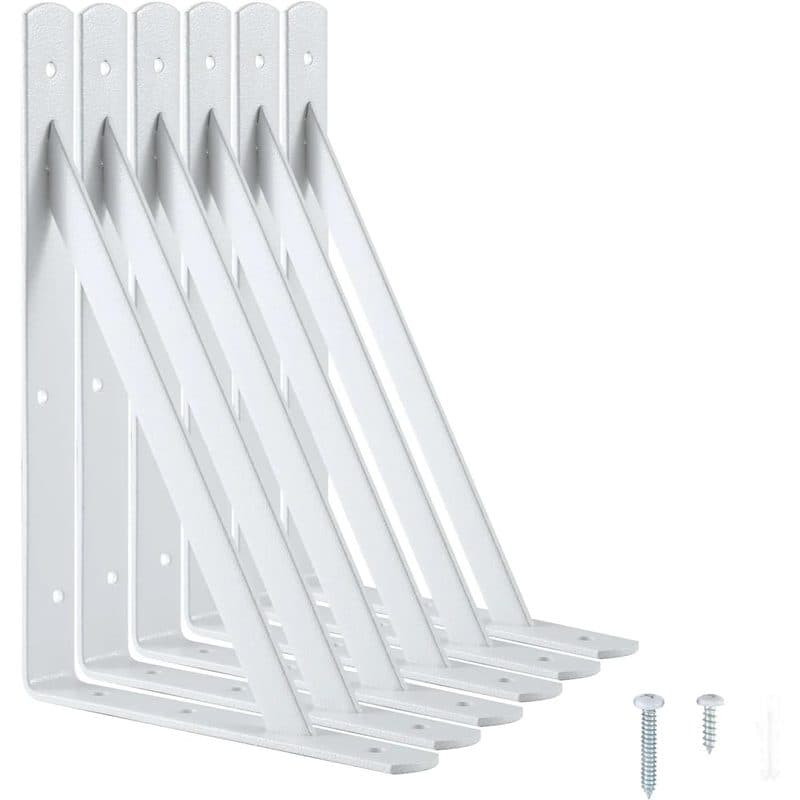 Steel Shelf Bracket 6in x 8in - White