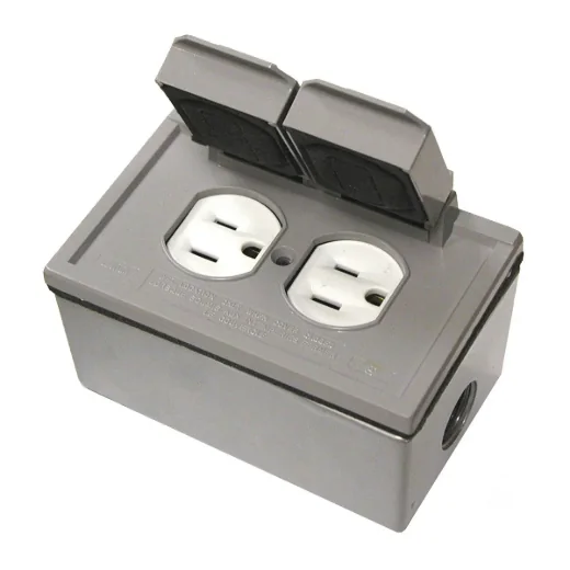 Leviton 1-Gang Weatherproof Duplex Kit Assembly - Grey