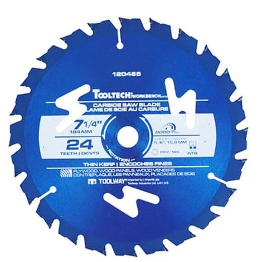 Saw Blade Carbide Tipped 7-1/4in 24T Thin Kerf