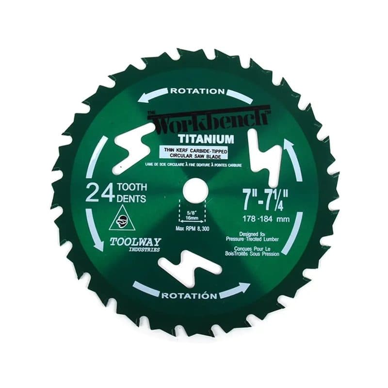 Saw Blade Silicon Coated Titanium 7-1/4in 24T