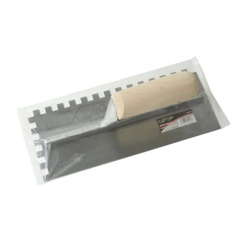 Trowel Notched 11in x 4in (3/8in sq Notch) Wooden Handle