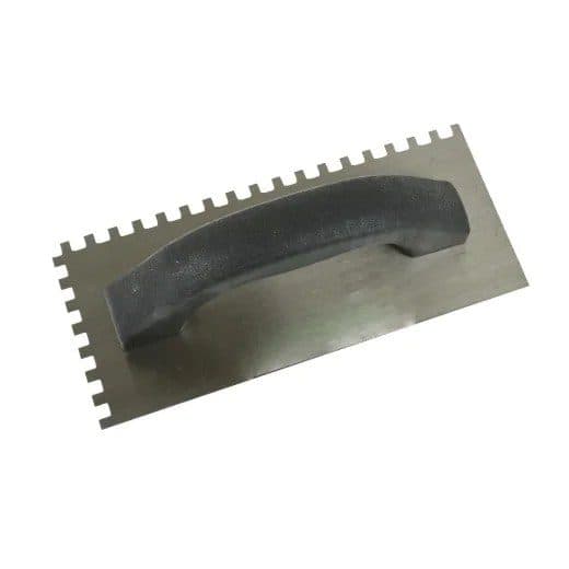 Trowel Notched 9in x 4in ( 1/4in x 1/4in sq Notch) Black Handle Econo