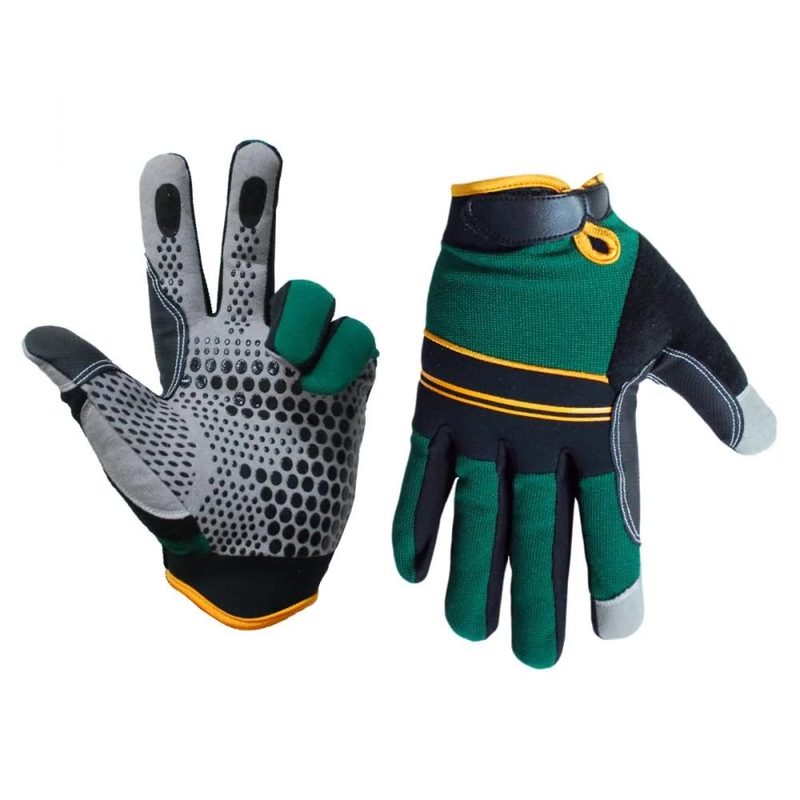 1 Pair Super Gripper; Non-slip; Contractor Gloves Green/black (XL)