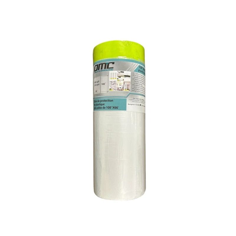 108" x 66 ft Pre-taped Plastic Drop Cloth