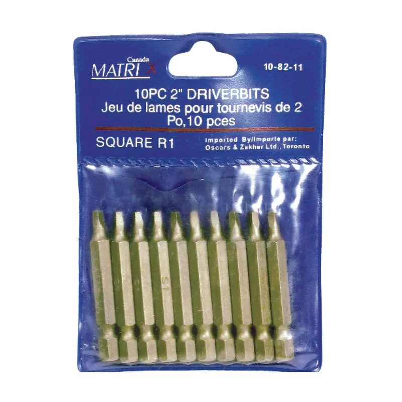 10PK Driver Bit sq #2 -2in