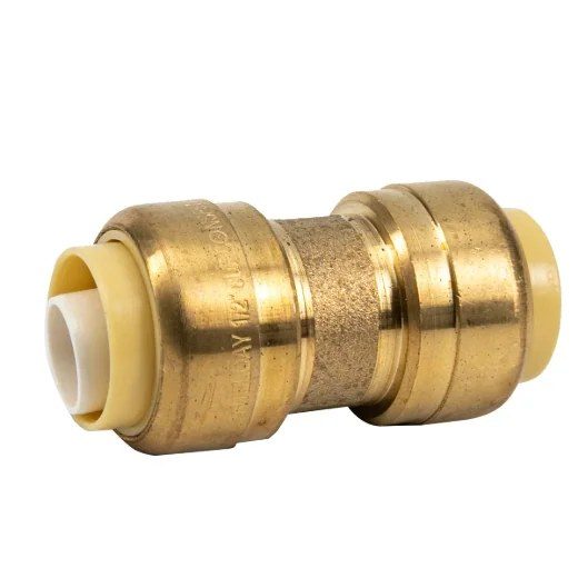 12PK Push-fit Pex Brass Coupling 1/2 x 1/2in Lead-free