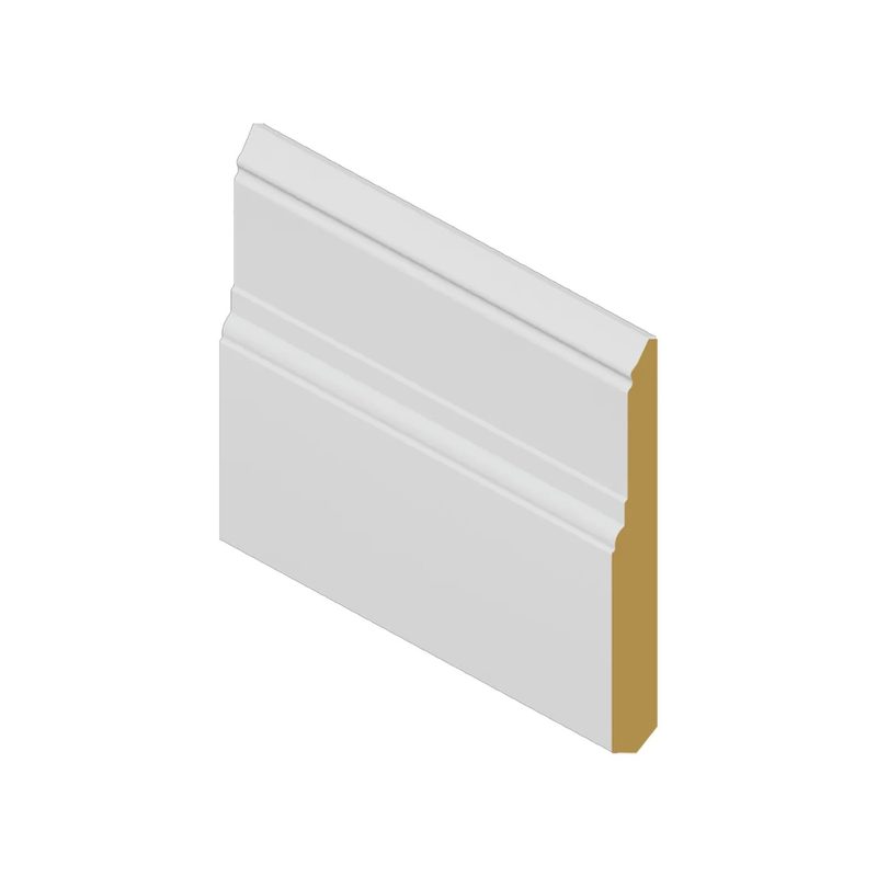 2 Step Baseboard Contemporary Primed - 7 1/4 x 5/8 x 12 ft