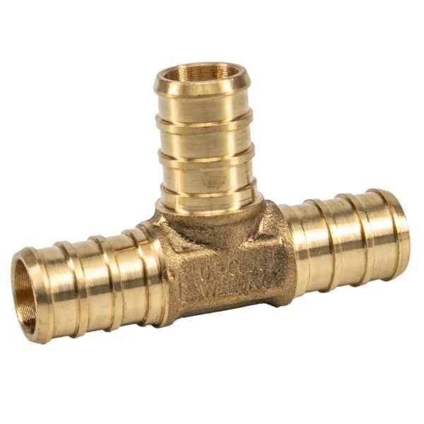 24PK Pex Brass Tee Barb to Barb 1/2 x 1/2 x 1/2in Lead-free
