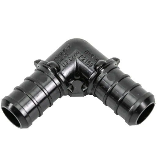 24PK Pex Poly 90° Elbow Barb to Barb 1/2 x 1/2in - Black