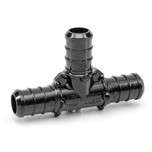 24PK Pex Poly Tee Barb to Barb 3/4 x 3/4 x 3/4in - Black