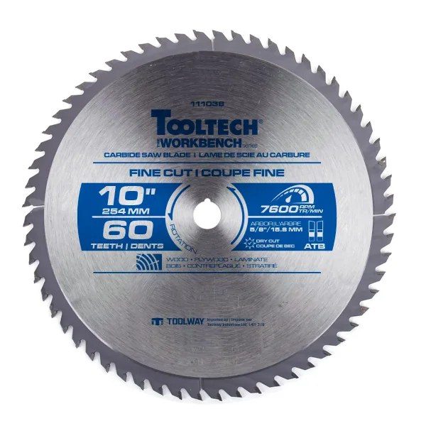 2PK Saw Blade ATB Carbide Tip 10in Crosscut 32T/Fine Cut 60T