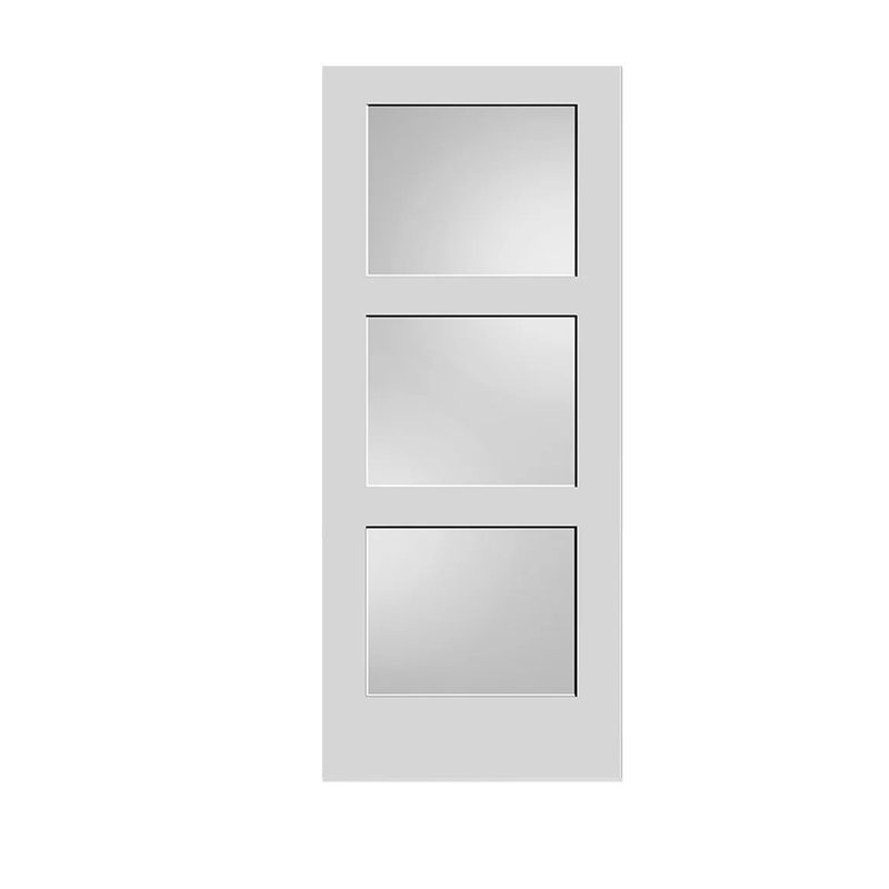 3 Panel Solid Core Door (Frosted Glass)