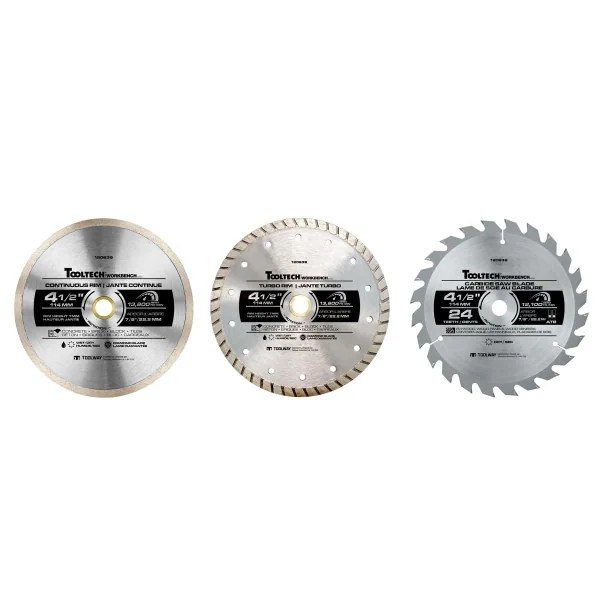 3 pc Diamond Saw Blades 4-1/2in Set (Continuous/turbo/carbide Tipped)