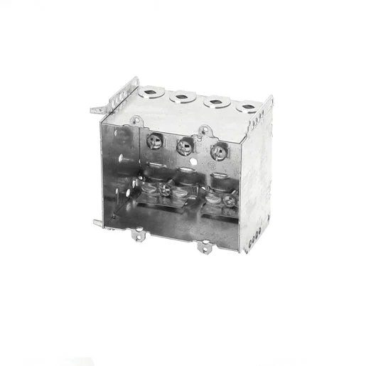 3 x 3-3/4 x 2-1/2 D. Two Gang 25 Cu.inch Rectangle Steel Device Box 2104 LLE 2-Gang Box