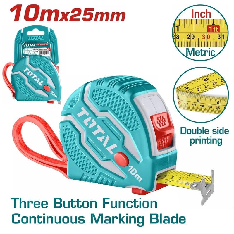 32'x1" Steel Measuring tape(Rubber Cover)